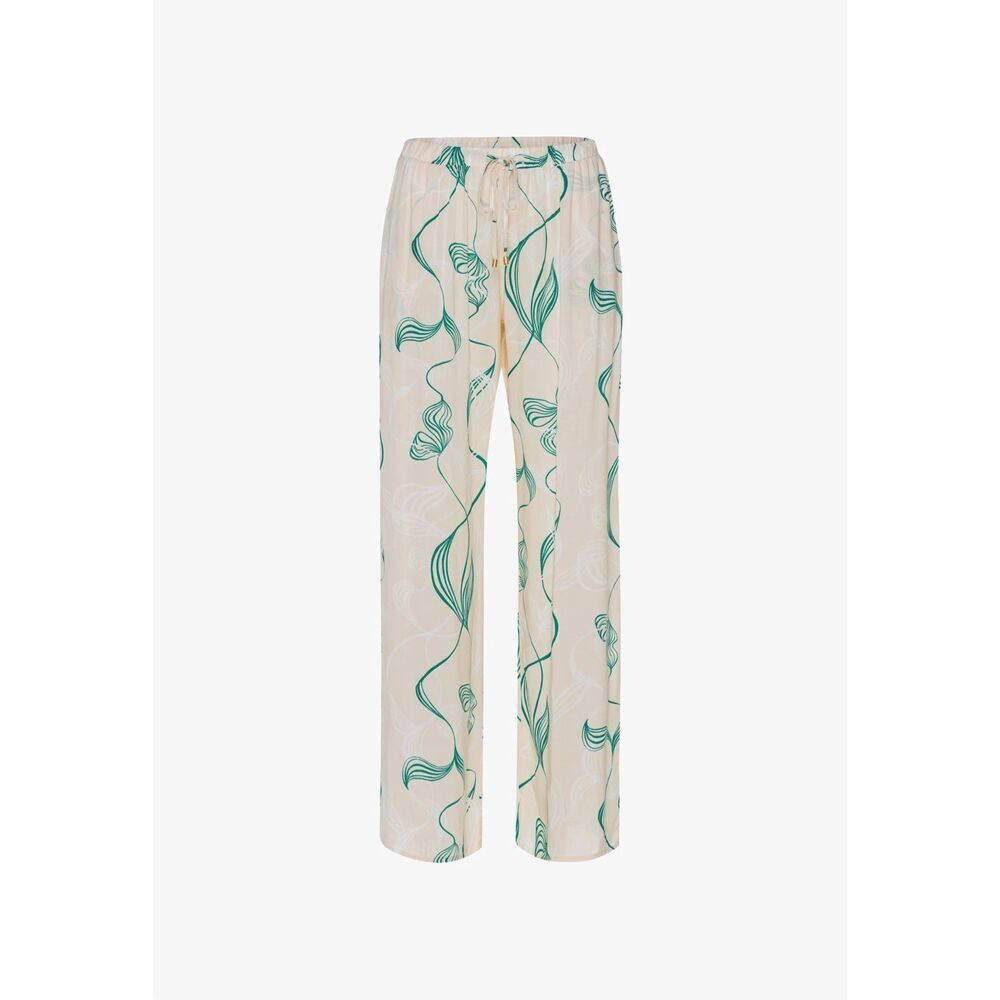 Hanro NWT Sleep & Lounge Satin Woven Viscose Pants Lively Lines Large